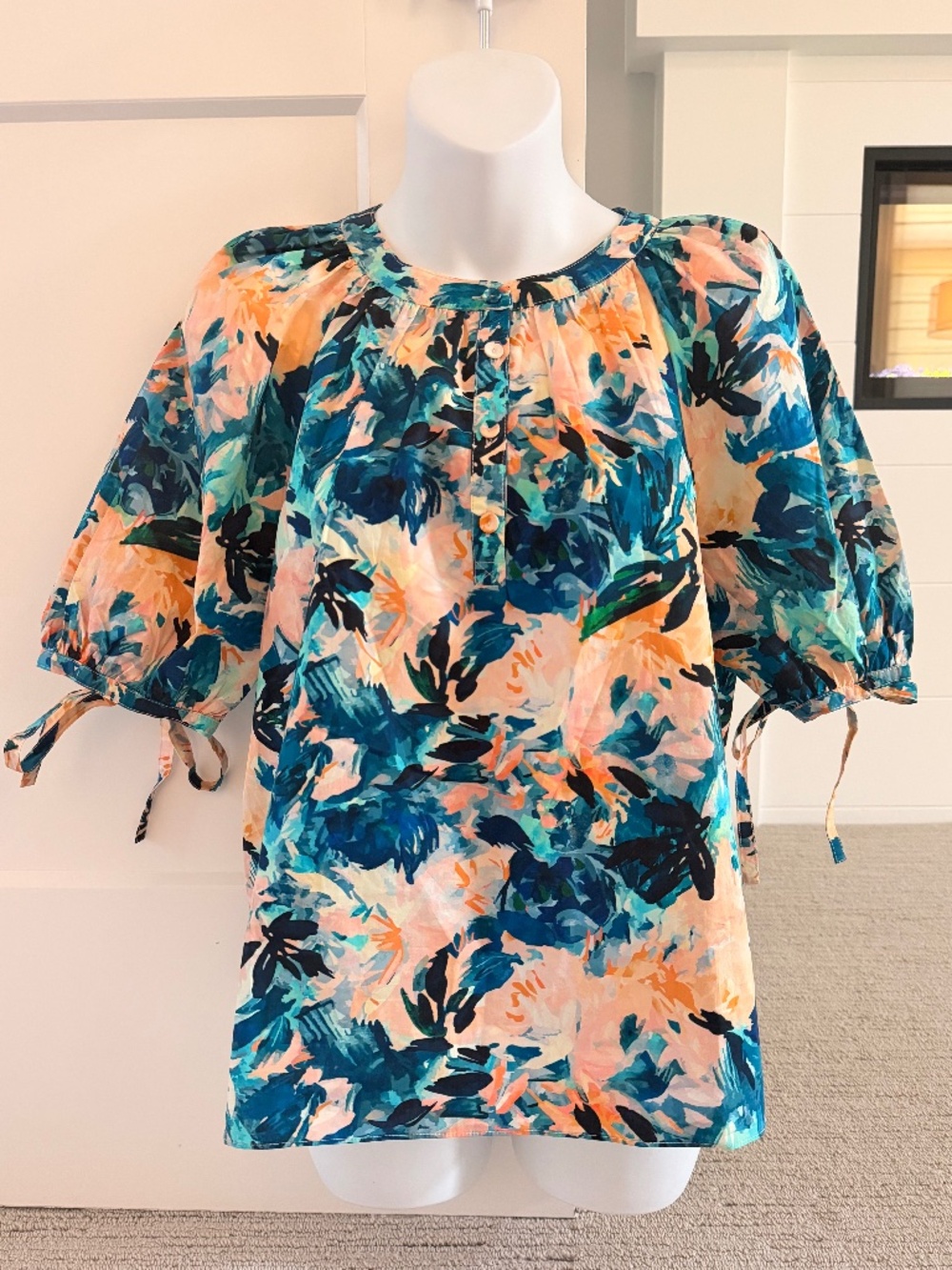 ULLA JOHNSON Gorgeous Abstract Crisp Cotton Shirt Sz 4 NWT $300!!